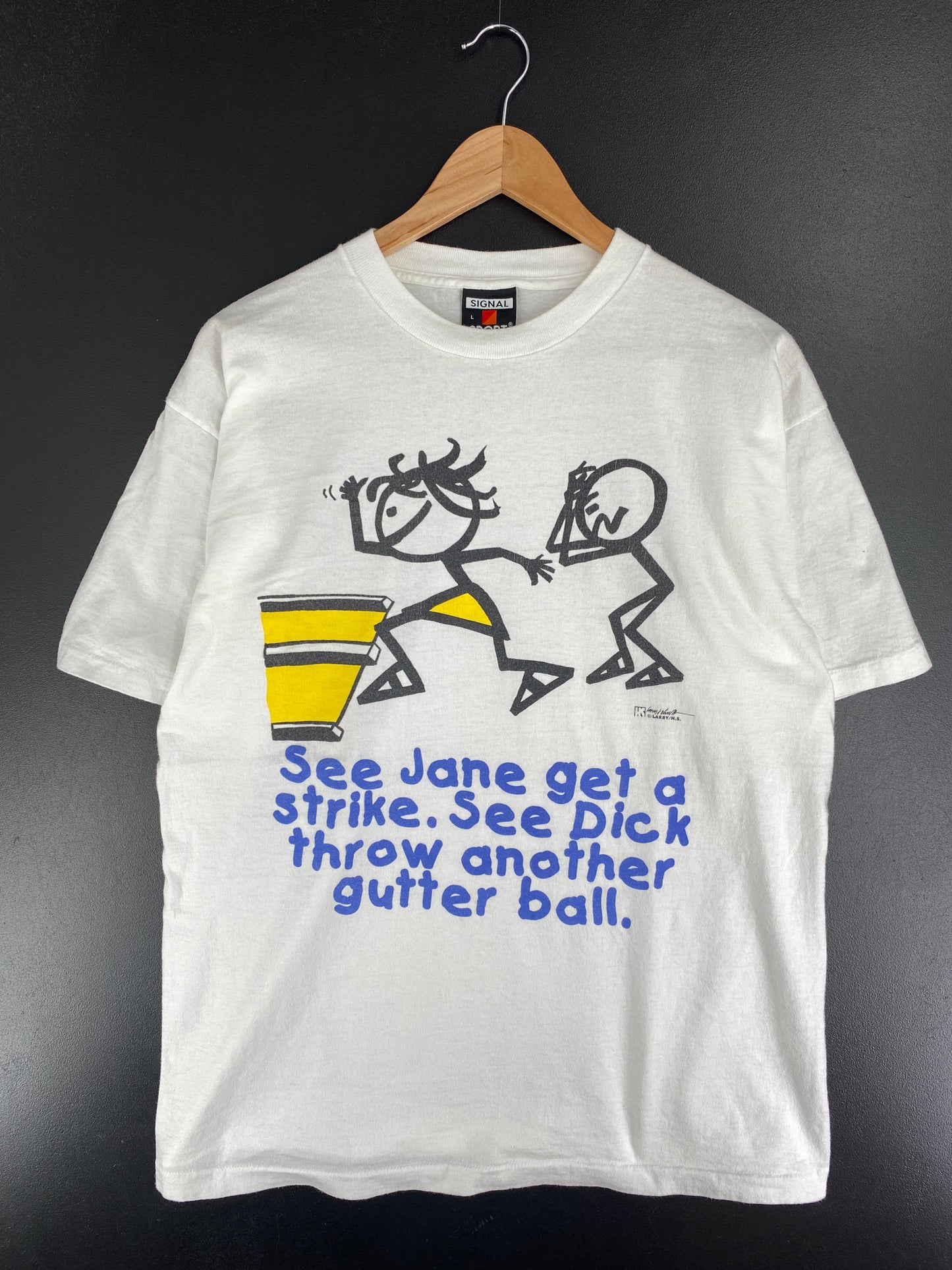 90's LARRY H.S. Made in USA Size L Vintage T-Shirt / G1712T