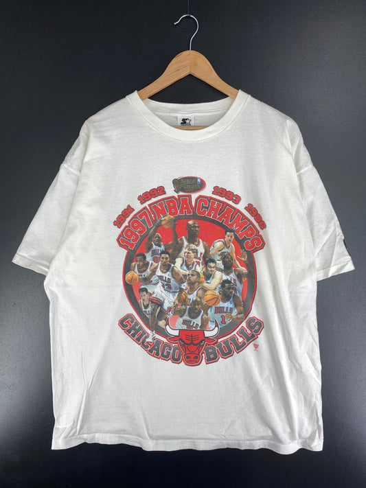 90's STARTER x CHICAGO BULLS Size XL Vintage NBA T-Shirt / E8544T