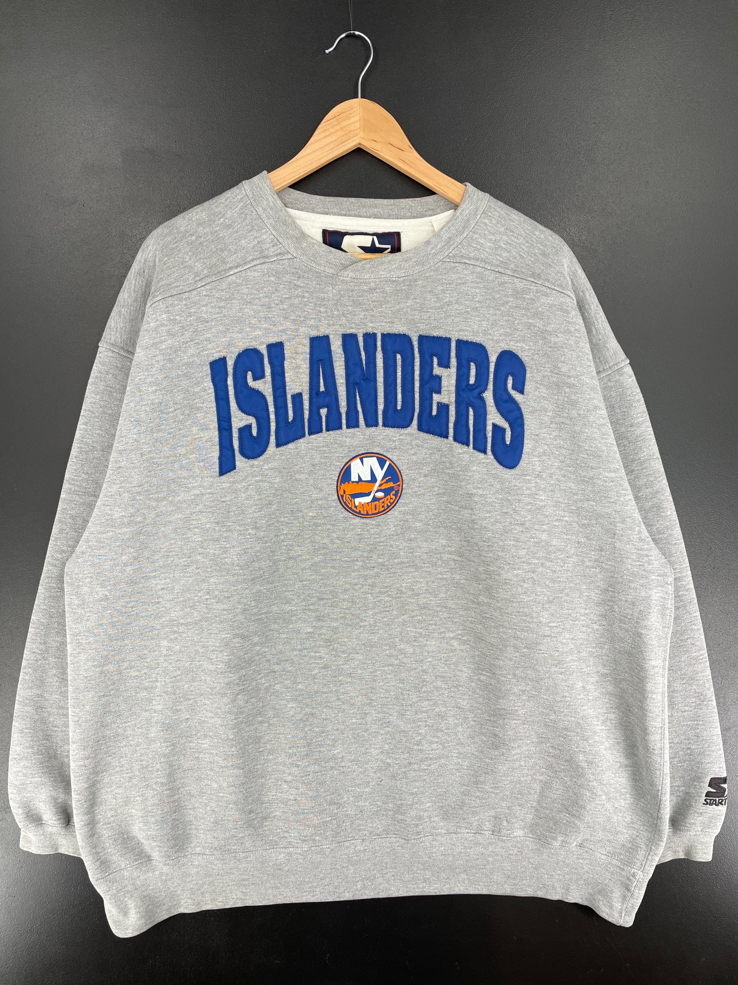 90's STARTER x NEW YORK ISLANDERS Size Approx.XXL Vintage NHL Sweat-Shirt / F617S