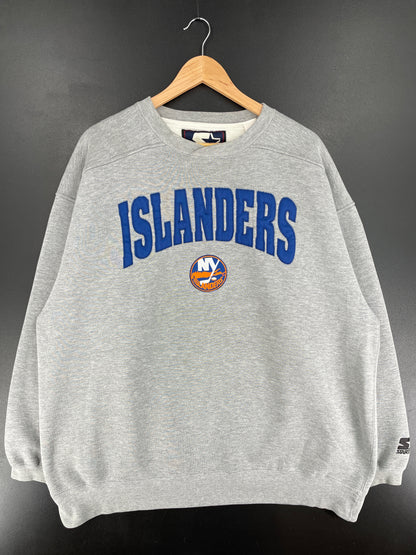 90's STARTER x NEW YORK ISLANDERS Size Approx.XXL Vintage NHL Sweat-Shirt / F617S