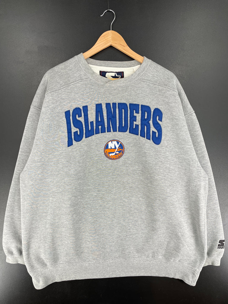 New York Rangers 90's Vintage NHL Crewneck Sweatshirt White / 2XL