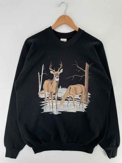 90's Deadstock DEERS Made in USA Size XL Vintage Animal Sweat Shirt / G5854S