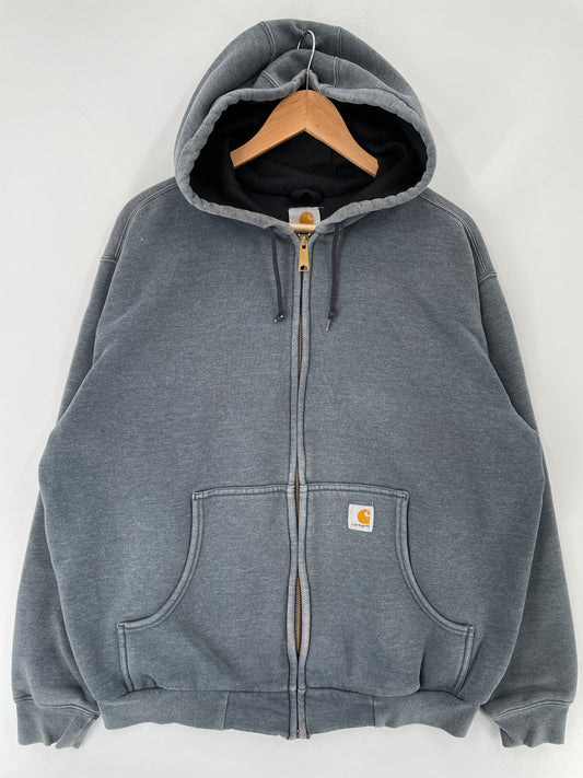 Vintage CARHARTT Size Approx.XL Zip Up Hoodie Sweat-Shirt / F224S