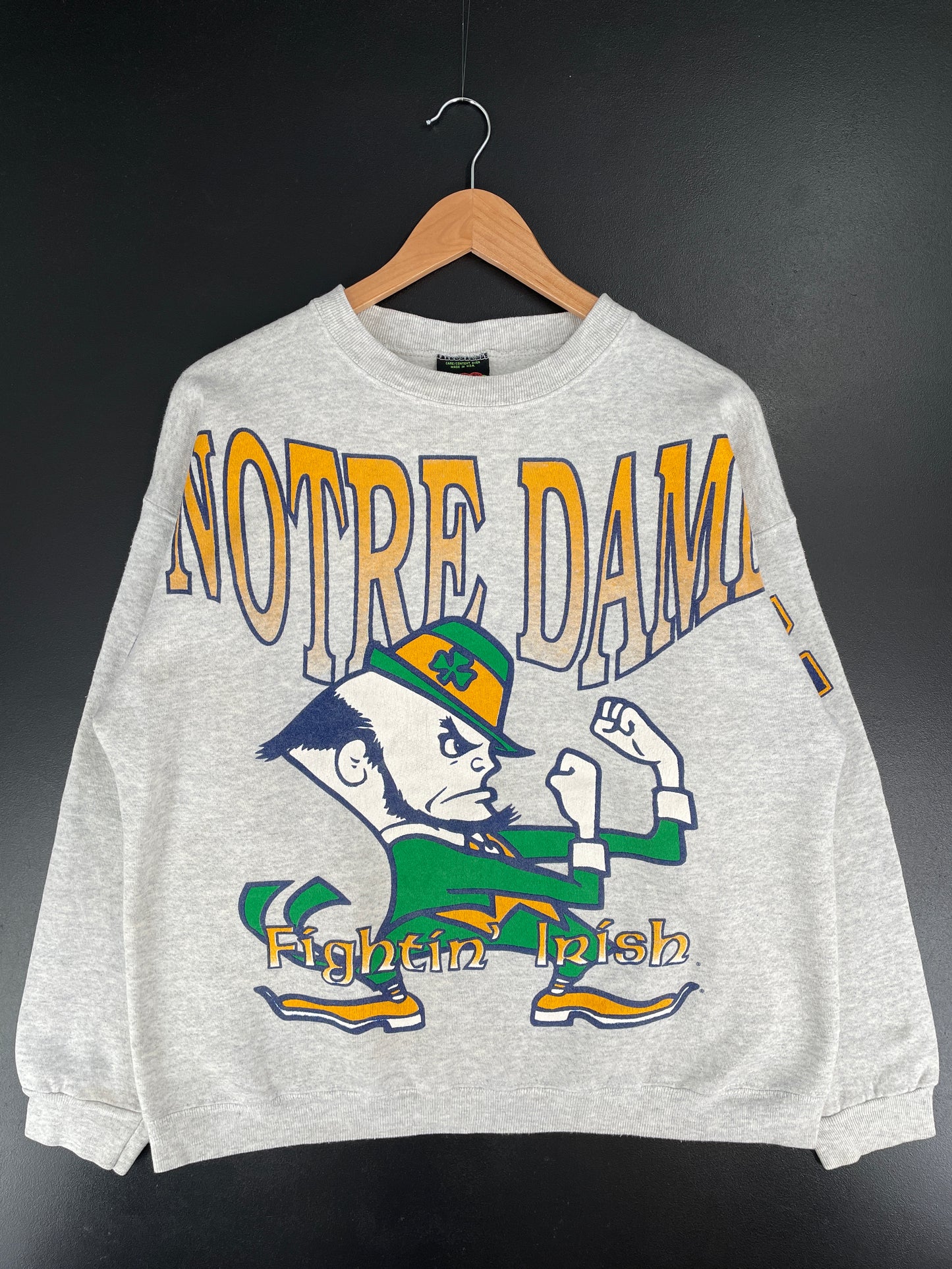 90's NOTRE DAME Made in USA Size L Vintage College Sweat-Shirt / E7151S