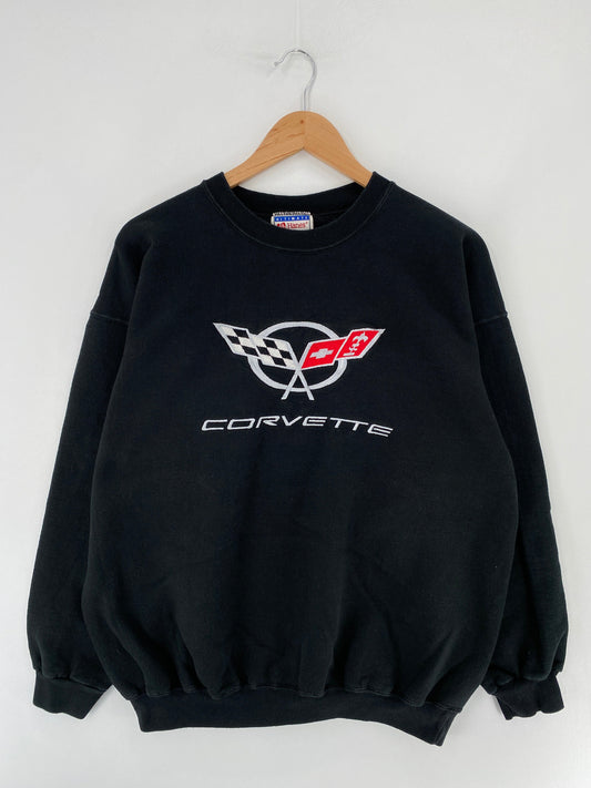 90’s CORVETTE Size L Vintage Racing Sweat-shirt / F1068S
