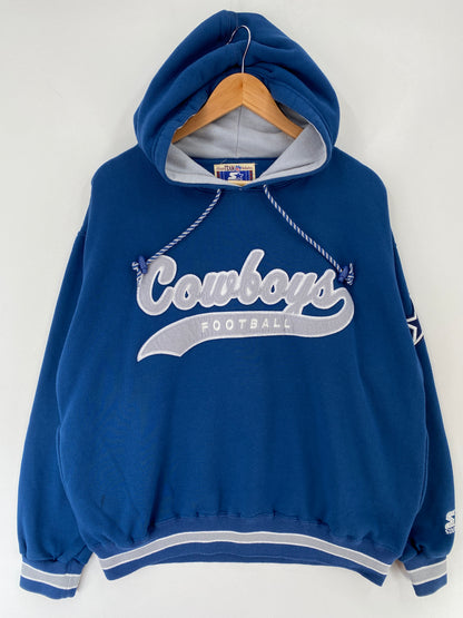 90's STARTER x DALLAS COWBOYS Size L Vintage NFL Hoodie Sweat-Shirt / F274S
