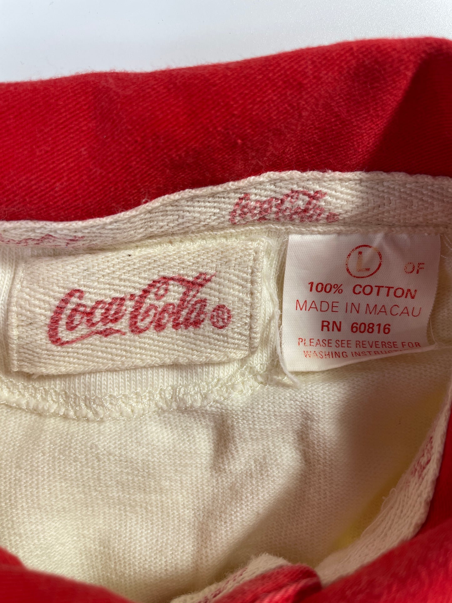 80's COCA COLA Size L Vintage Rugby Shirt / E7173R