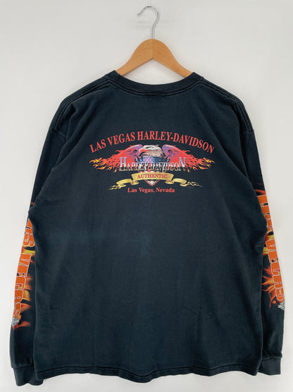 1999 HARLEY DAVIDSON Made in USA Size XL Vintage Long Sleeve T-shirt / E6783T