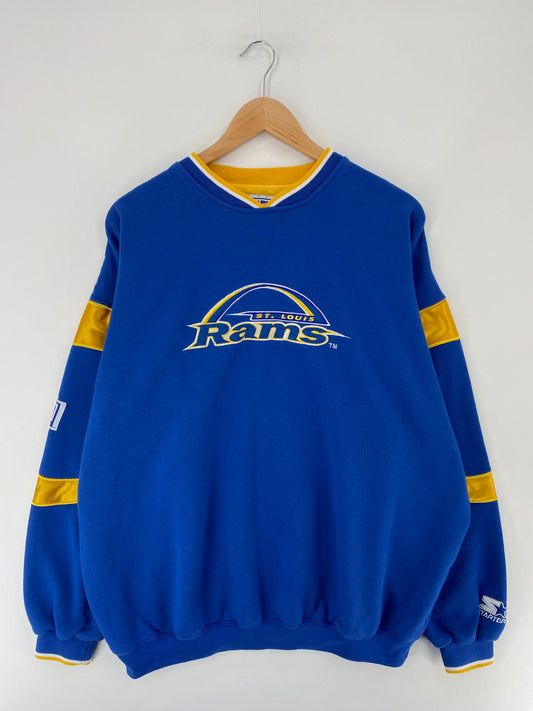 90's STARTER x ST. LOUIS RAMS Size XL Vintage NFL Sweat-Shirt / E6928S