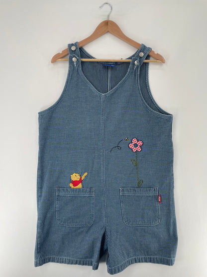 00' DISNEY WINNIE THE POOH Size L Vintage Denim Overall / E7879P