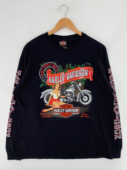 2019 HARLEY DAVIDSON Size L Vintage Long Sleeve T-Shirt / E7469T