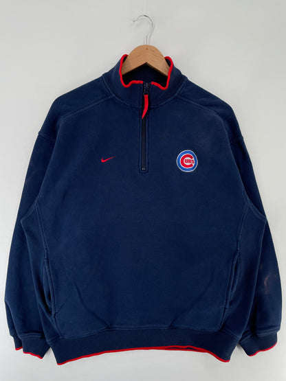 .00' NIKE x CHICAGO CUBS Size M Vintage MLB Half Zip Sweat-Shirt / F4446S