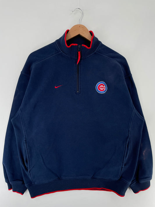 .00' NIKE x CHICAGO CUBS Size M Vintage MLB Half Zip Sweat-Shirt / F4446S