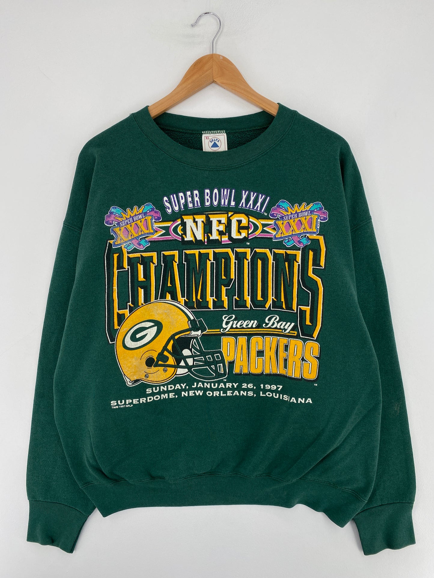 1997 GREEN BAY PACKERS Made in USA Size XL NFL Sweat-shirt / E9206S