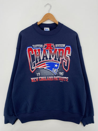 1996 NEW ENGLAND PATRIOTS Made in USA Size XL Vintage NFL Sweat-Shirt / E8163S