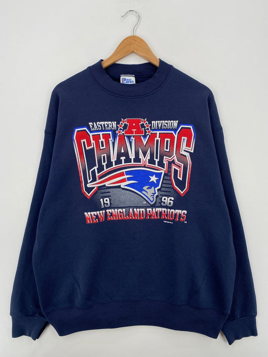 1996 NEW ENGLAND PATRIOTS Made in USA Size XL Vintage NFL Sweat-Shirt / E8163S