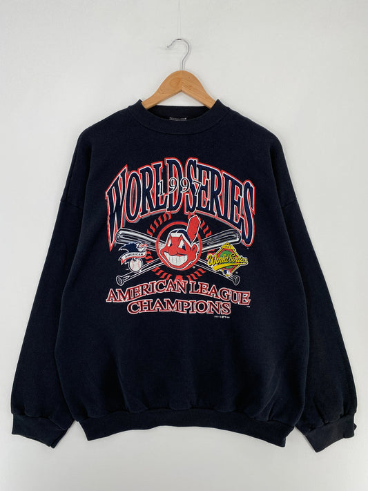 1997 AMERICAN LEAGUE CHAMPION WORLD SERIES Size XXL Vintage NFL Sweat-shirt / E2550S