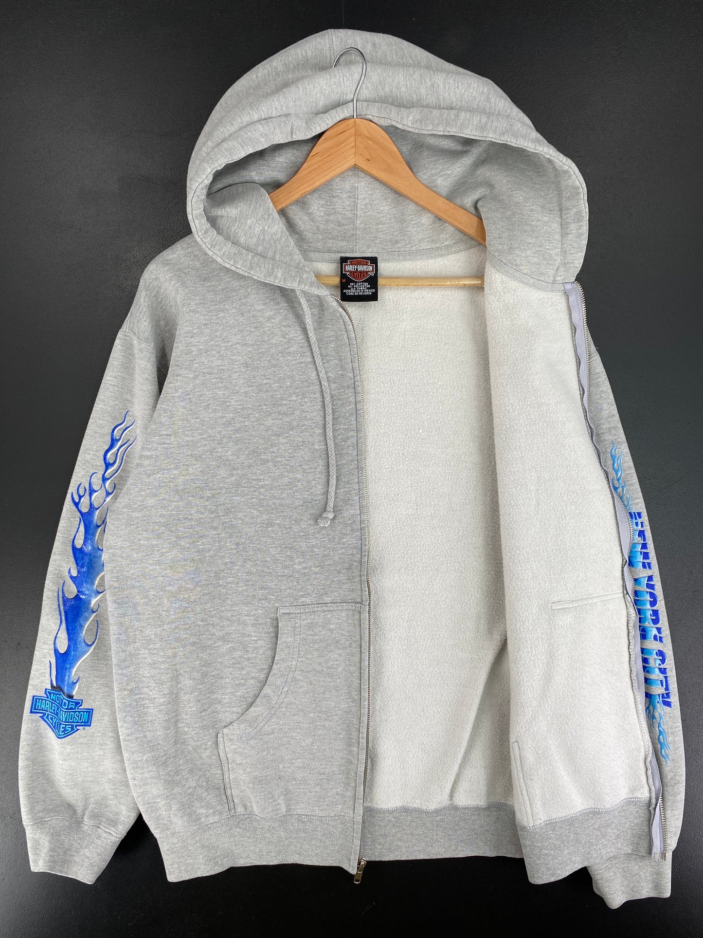 2000 HARLEY DAVIDSON Size M Vintage Zip-up Hoodie Sweat-Shirt / E9892S