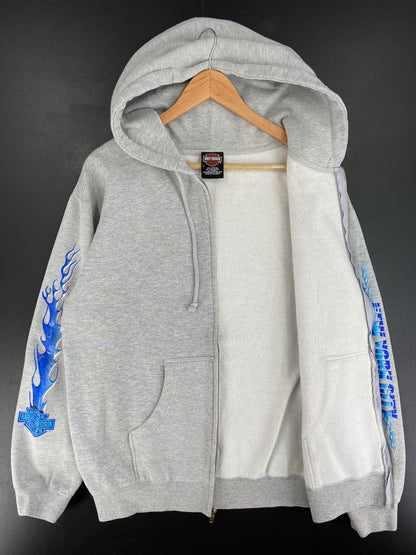 2000 HARLEY DAVIDSON Size M Vintage Zip-up Hoodie Sweat-Shirt / E9892S
