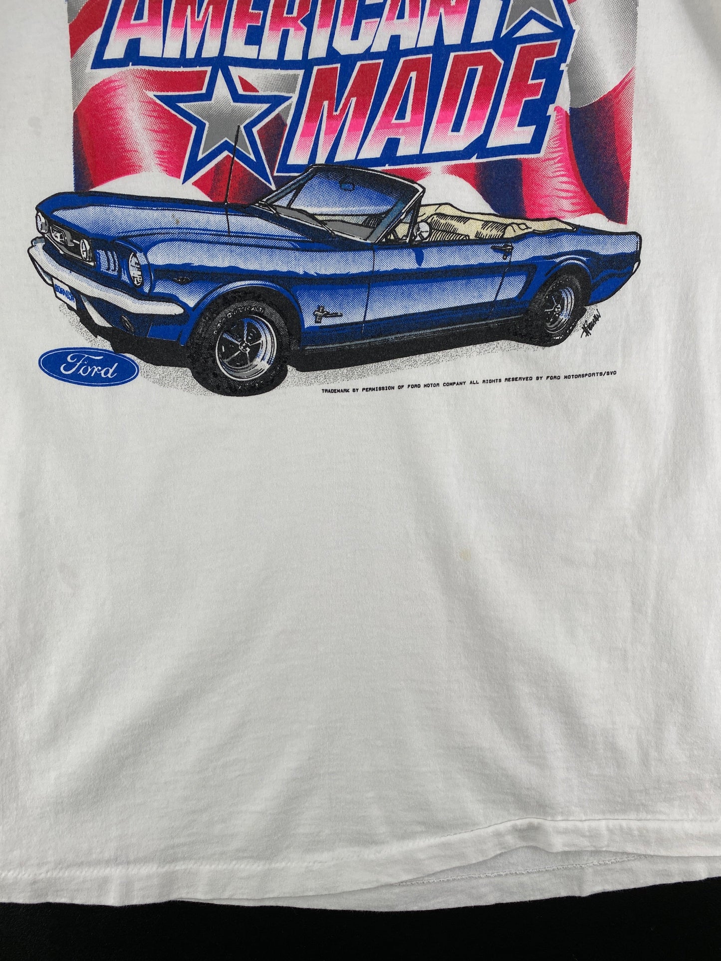 .90’s FORD MUSTANG Made in USA Size XXL Vintage Racing T-Shirt / F993T