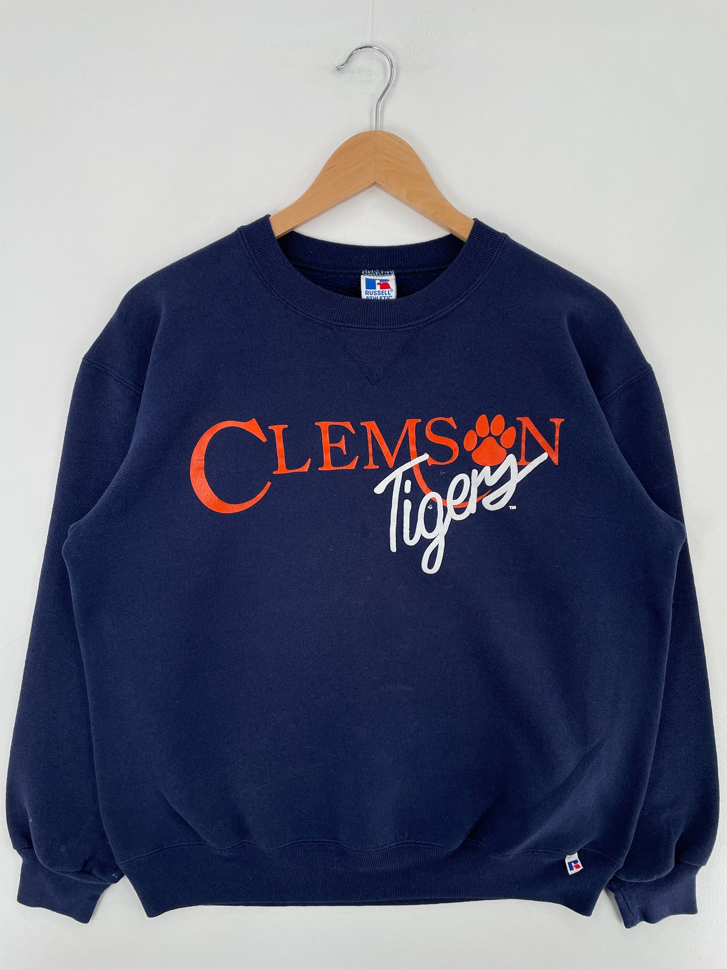 90's RUSSELL x CLEMSON TIGERS Made in USA Size L Vintage College Sweat-shirt / G2295S