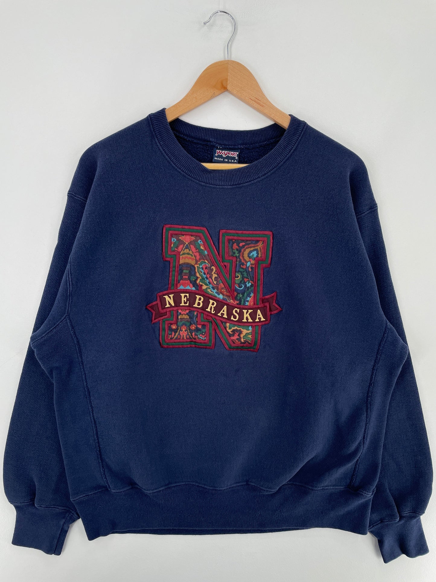 90's NEBRASKA Made in USA Size Approx.XL Vintage College Sweat-shirt / G400S
