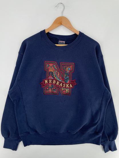 90's NEBRASKA Made in USA Size Approx.XL Vintage College Sweat-shirt / G400S