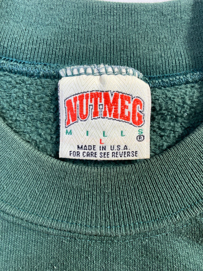 .90's NUTMEG x GREENBAY PACKERS Made in USA Size L Vintage NFL Sweat-Shirt / F6048S