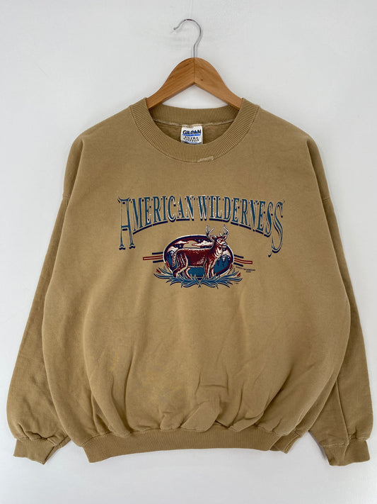 00' DEER Size XL Vintage Animal Sweat-Shirt / F261S