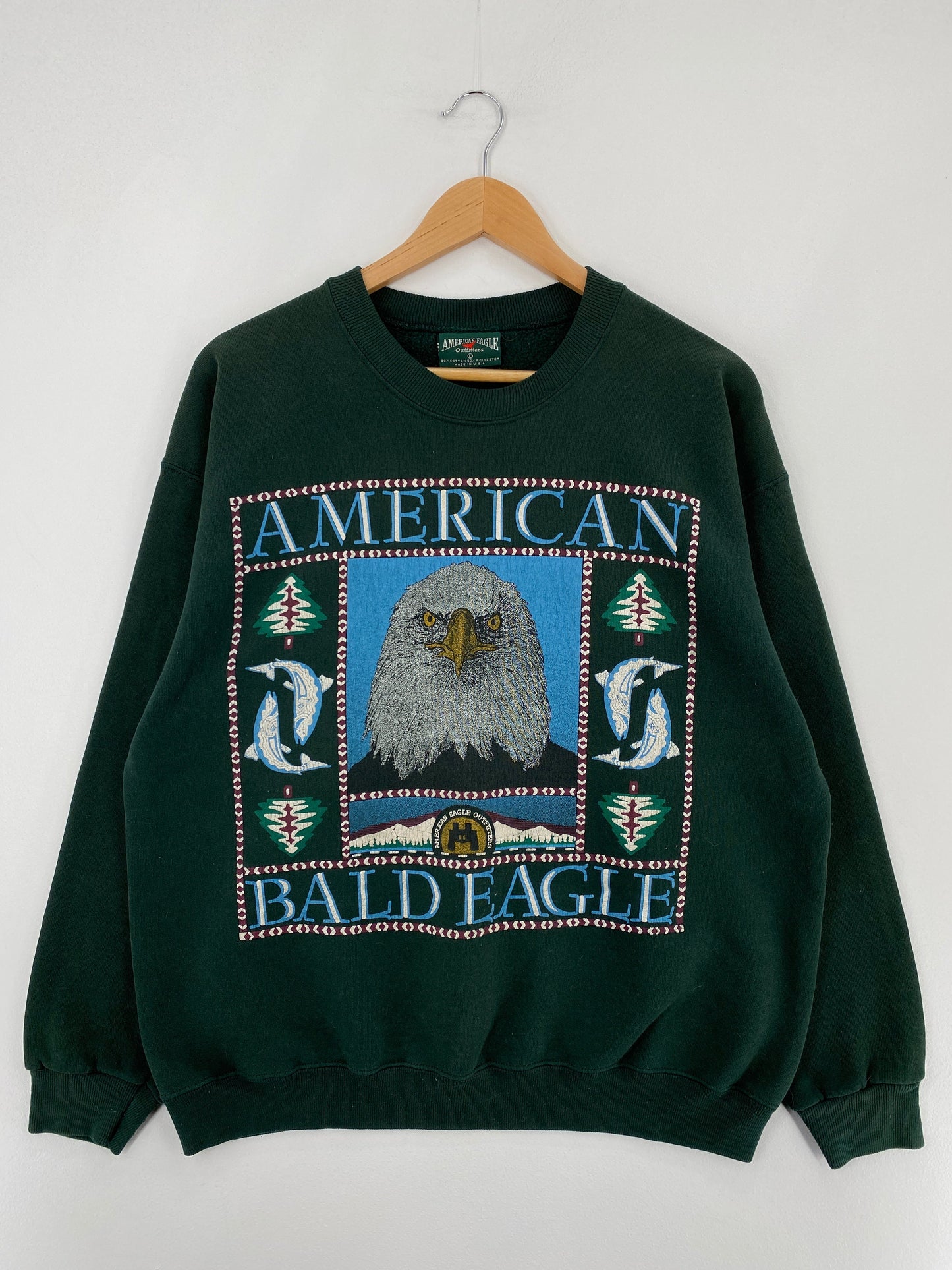 90’s AMERICAN EAGLE Made in USA Size L Animal Sweat-Shirt / G6204S