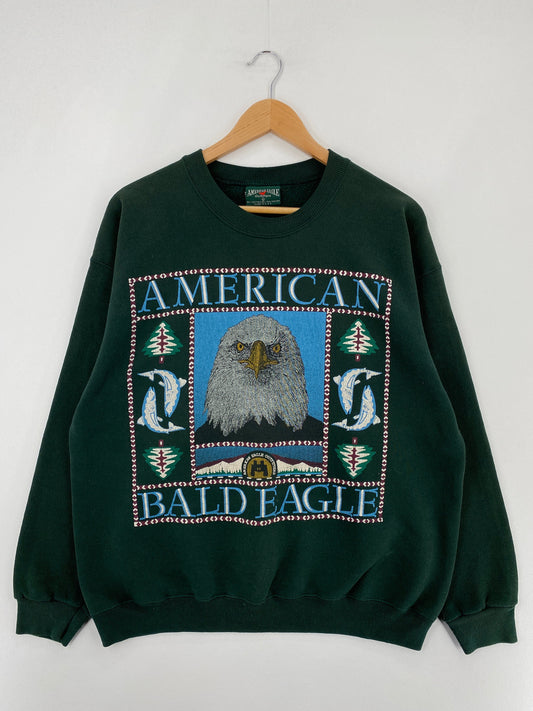 90’s AMERICAN EAGLE Made in USA Size L Animal Sweat-Shirt / G6204S
