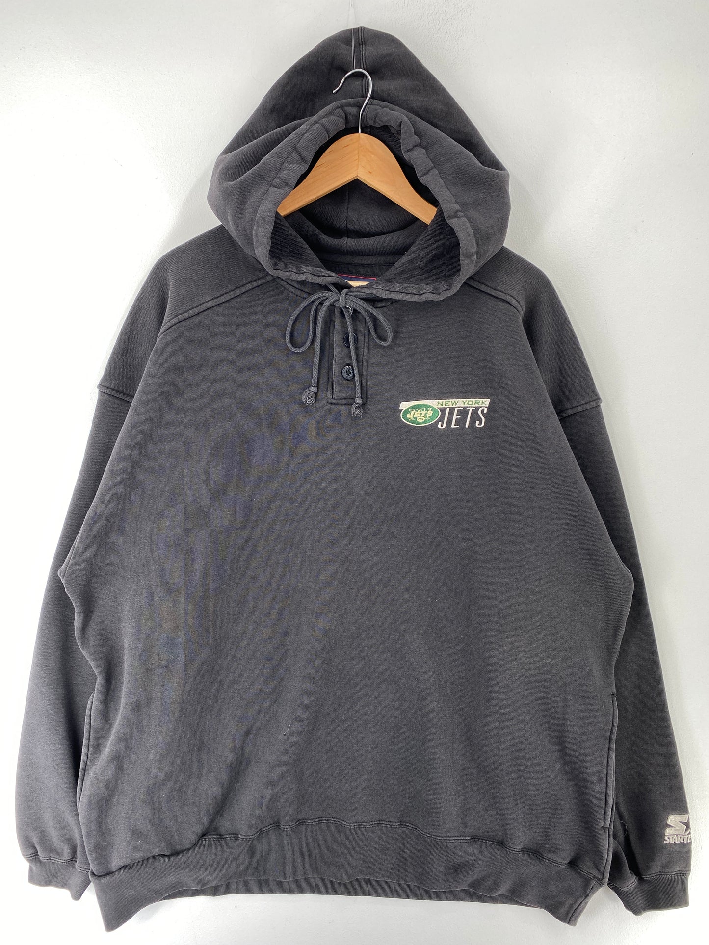 90's STARTER x NEW YORK JETS Size XXL Vintage NFL Hoodie Sweat-Shirt / F534S