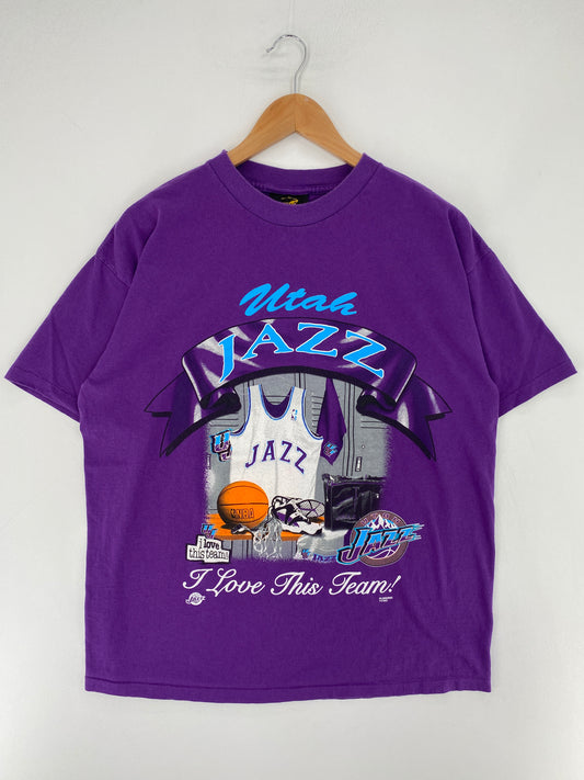 90's UTAH JAZZ Made in USA Size XL Vintage T-Shirt   / E9813T