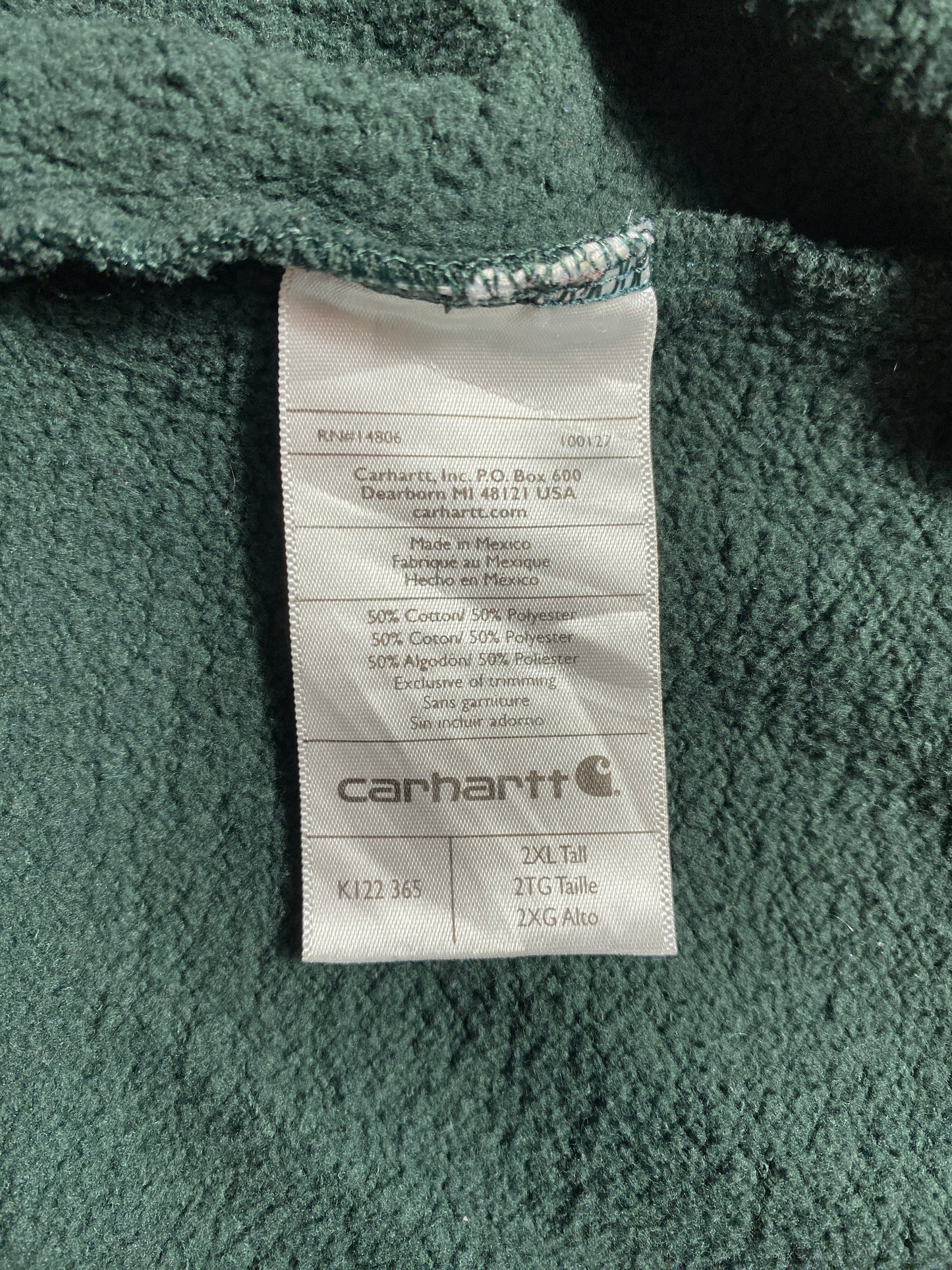 Vintage CARHARTT Size XXL Zip Up Hoodie Sweat-Shirt / F3511S