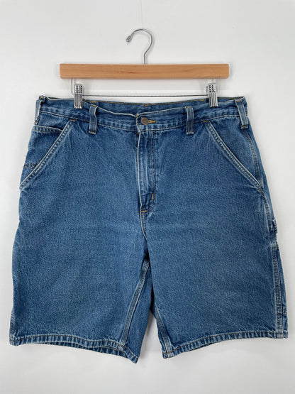 Vintage CARHARTT Size W35xL10 Denim Shorts / F9877P