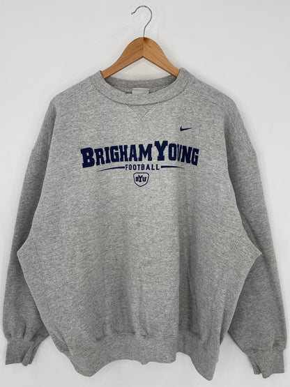 90's NIKE x BRIGHAM YOUNG UNIVERSITY Size XL Vintage College Sweat-shirt / F6543S