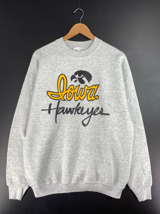 90's IOWA HAWKEYES Size XL Vintage College Sweat-shirt / E9623S