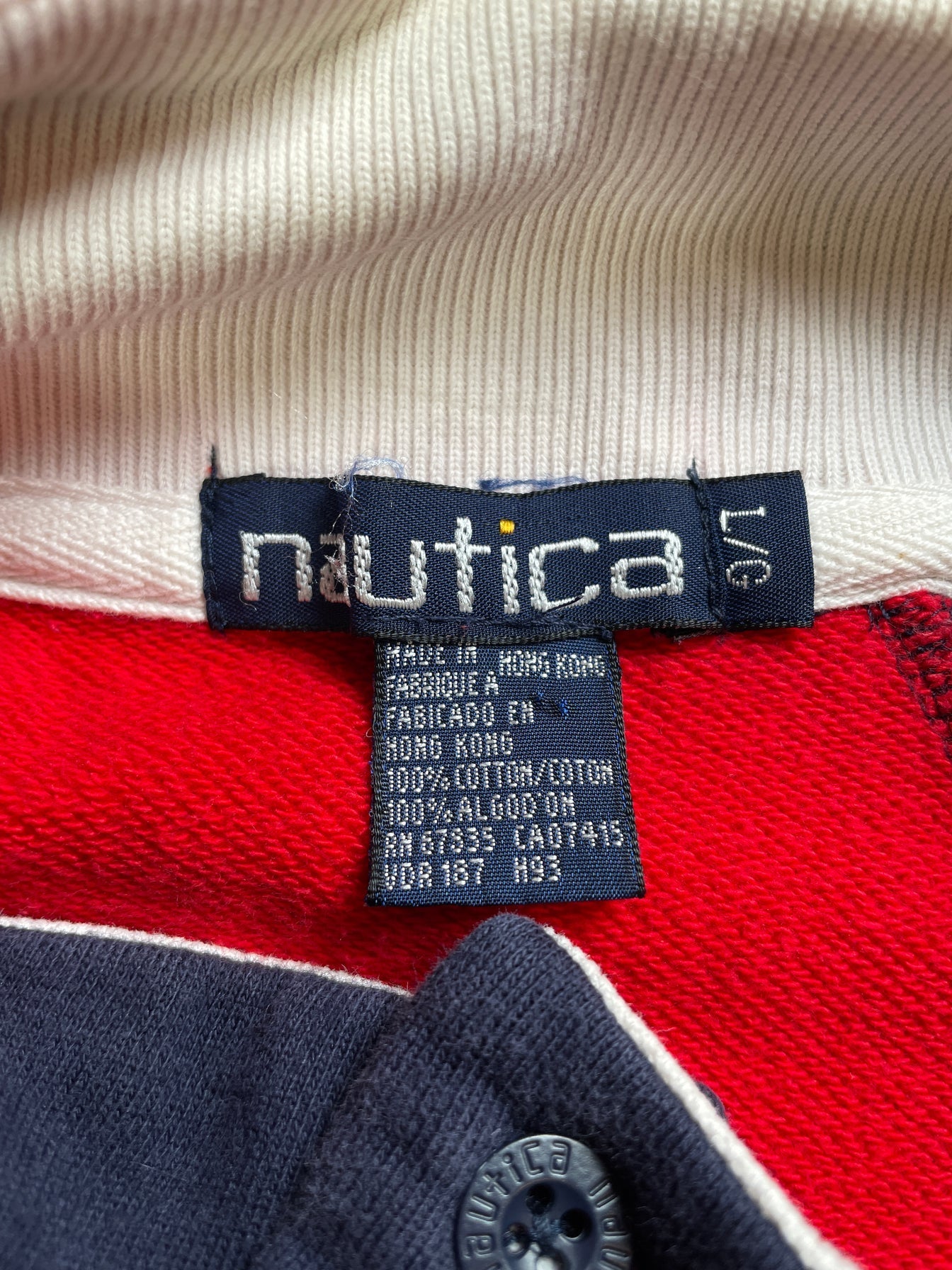 90’s NAUTICA Size L Hal-Zip-up Sweat-Shirt / G4341S