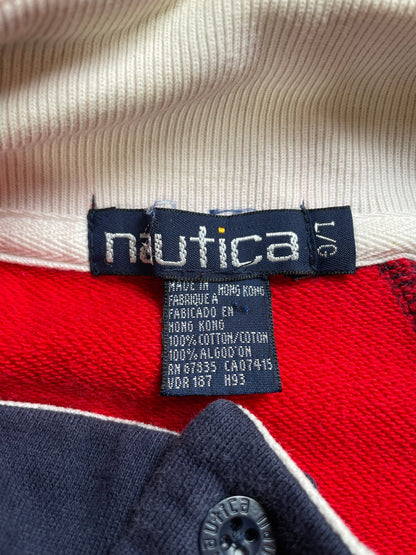 90’s NAUTICA Size L Hal-Zip-up Sweat-Shirt / G4341S
