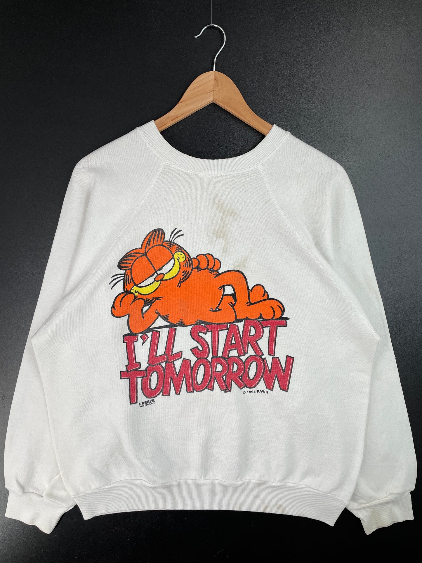 .1994 GARFIELD Made in USA Size L Vintage Sweat-shirt / F2208S