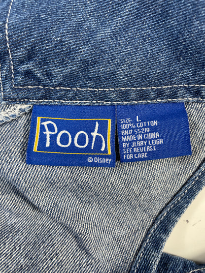 00' DISNEY WINNIE THE POOH Size L Denim Overall / F209P
