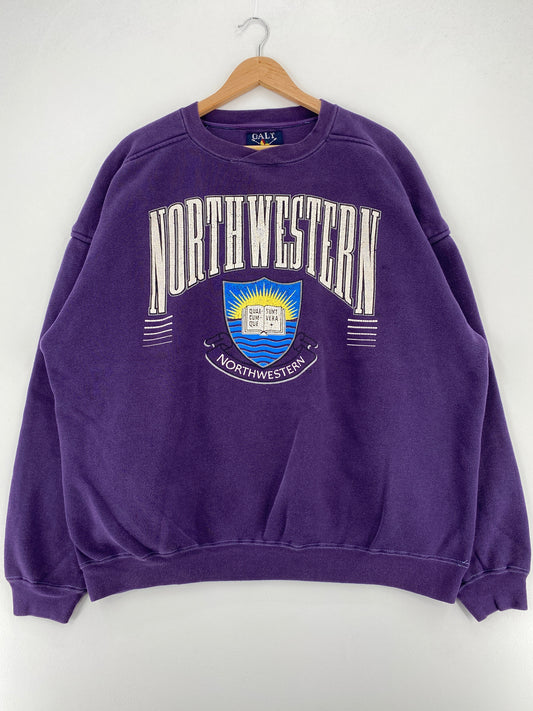 Vintage NORTH WESTERN Size XL College Sweat-Shirt / F3559S