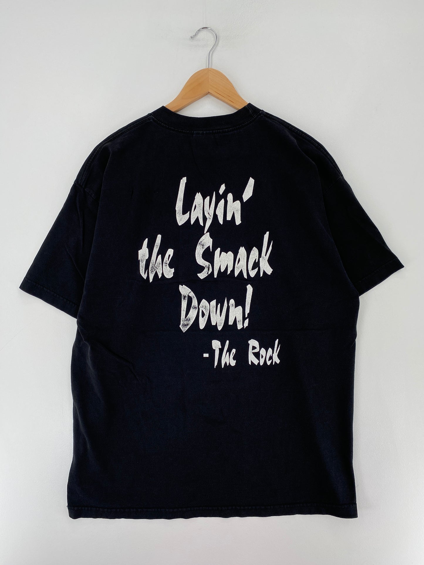 1998 THE ROCK WWF Size Approx.XL Vintage T-Shirt / E7235T