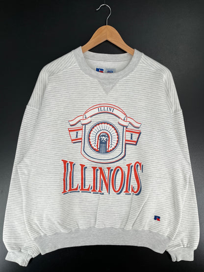 90's RUSSELL x ILLINOIS ILLINI Made in USA Size XXL Vintage College Sweat-Shirt / G5939S