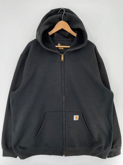 .Vintage CARHARTT Size XXL Hoodie Zip-up Sweat-Shirt / E6968S