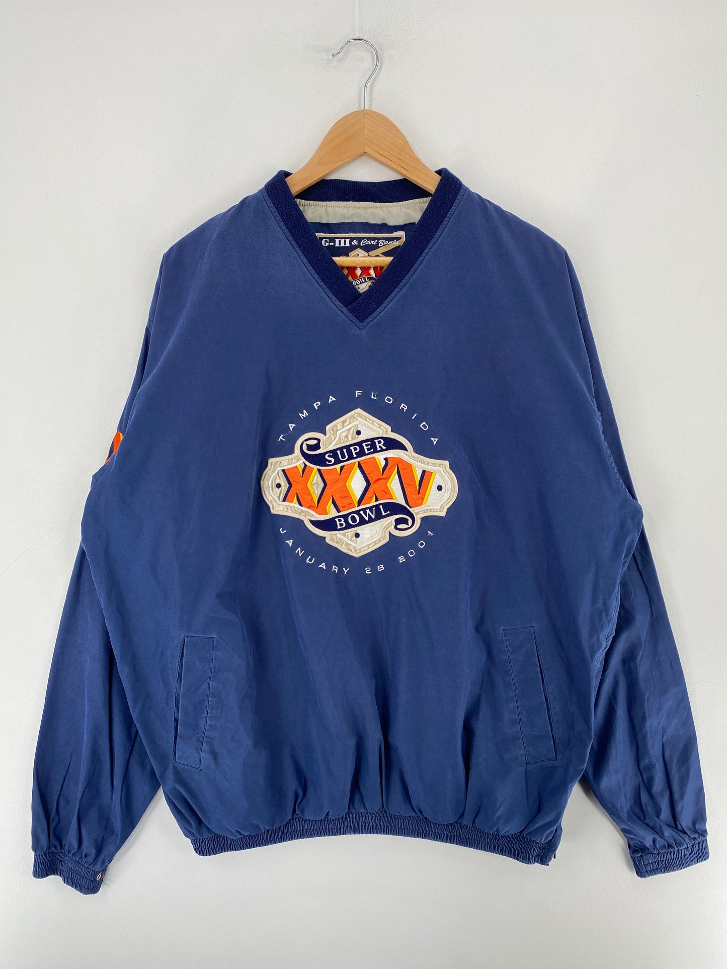 2001 TAMPA FLORIDA SUPER BOWL Size L vintage NFL Nylon Jacket / F9281N