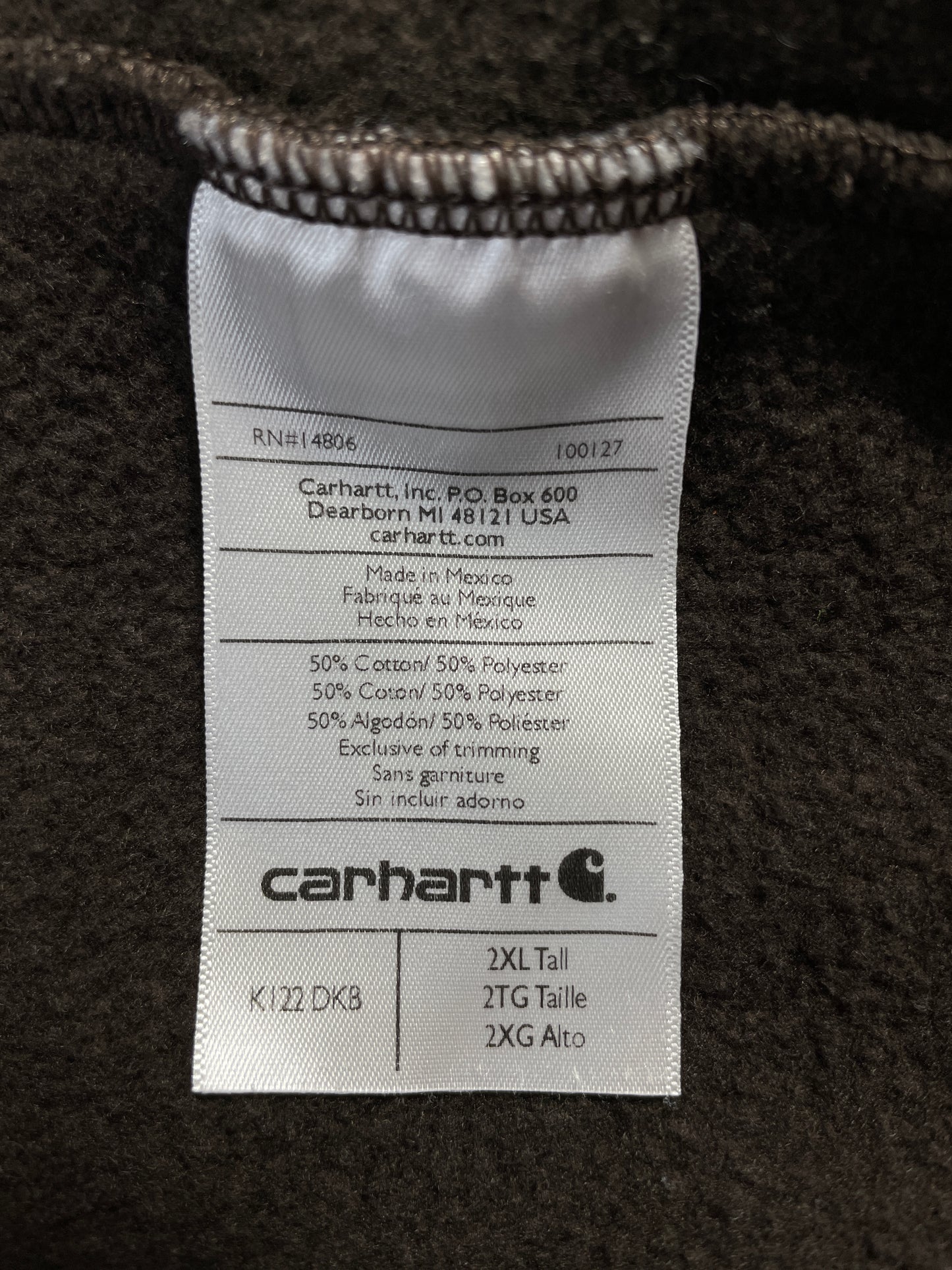 Vintage CARHARTT Size XXL Zip Up Hoodie Sweat-Shirt / F223S