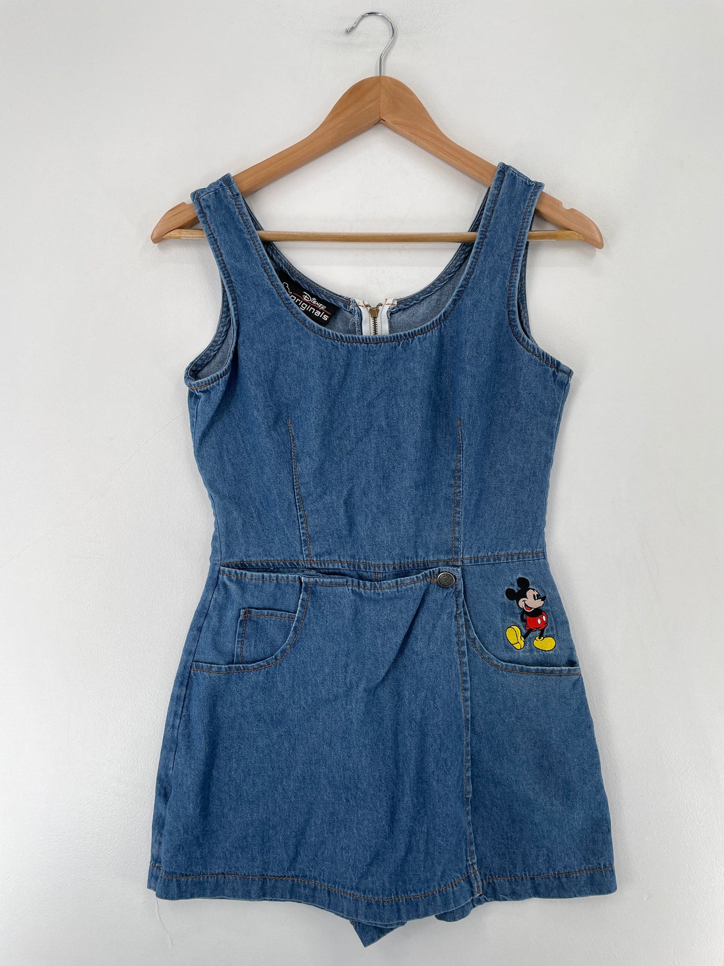 90's DISNEY MICKEY Made in USA Size S Vintage Denim Overall / E7853P