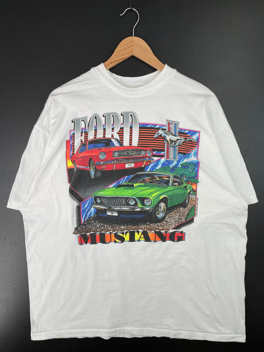 .1991 FORD MUSTANG Made in USA Size XXL Vintage Racing T-shirt / F991T