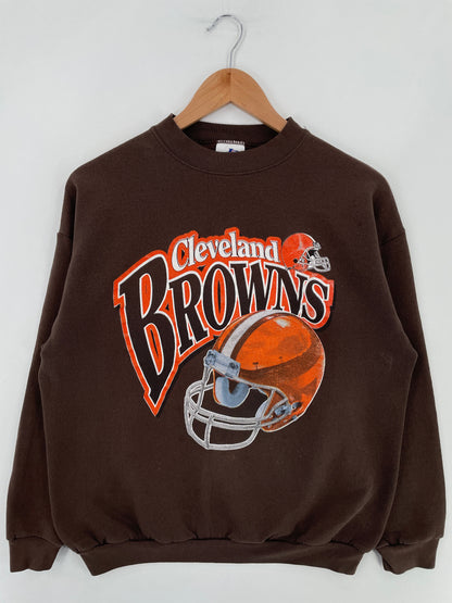 Vintage CLEVELAND BROWNS Size L Vintage NFL Sweat-Shirt / F699S